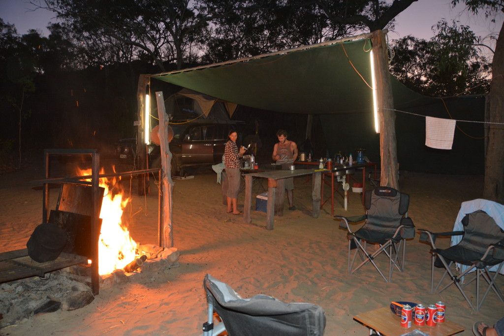 Preparing dinnert at Bachsten Camp in the Kimberley